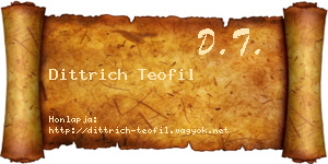 Dittrich Teofil névjegykártya